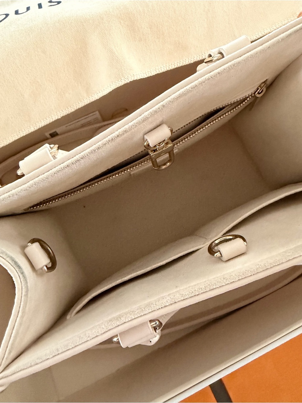 Louis Vuitton Cream Satchel with Pastel Pink & Lavender Monogram - Picture 3 of 5